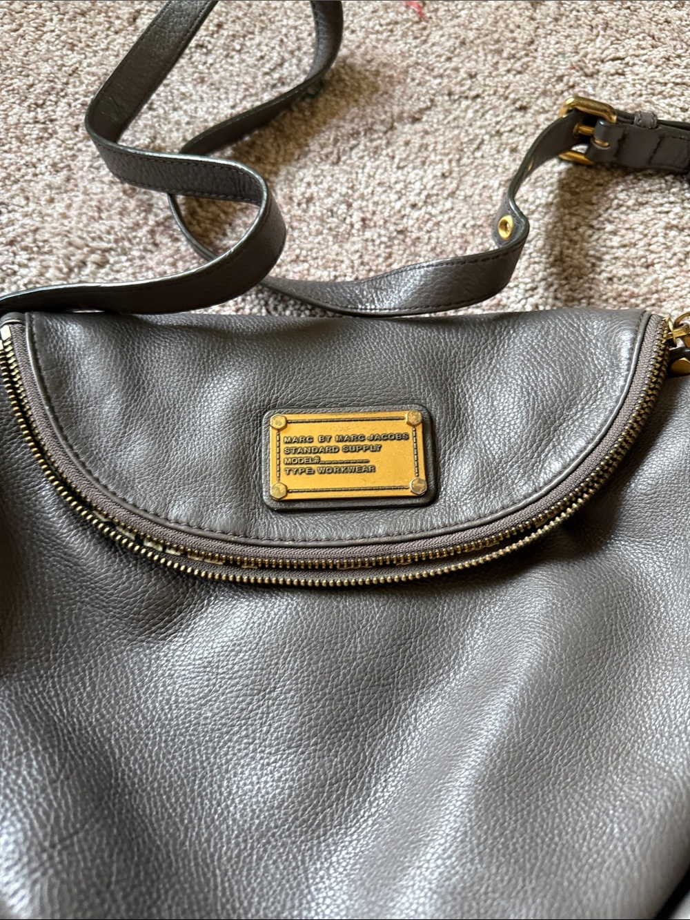 Marc by Marc Jacobs Black Leather Shoulder Bag with Gold Hardware